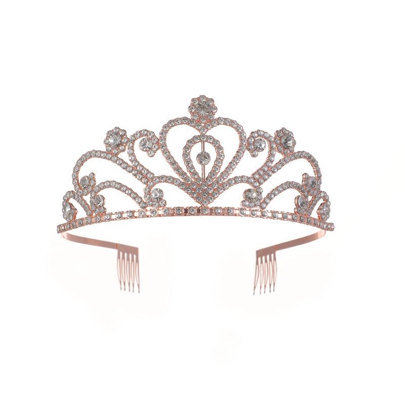 European Style Princess Oversized Heart Shaped Bride Wedding Crown Headwear Wedding Dress Accessories Banquet Updo Hair Accessories