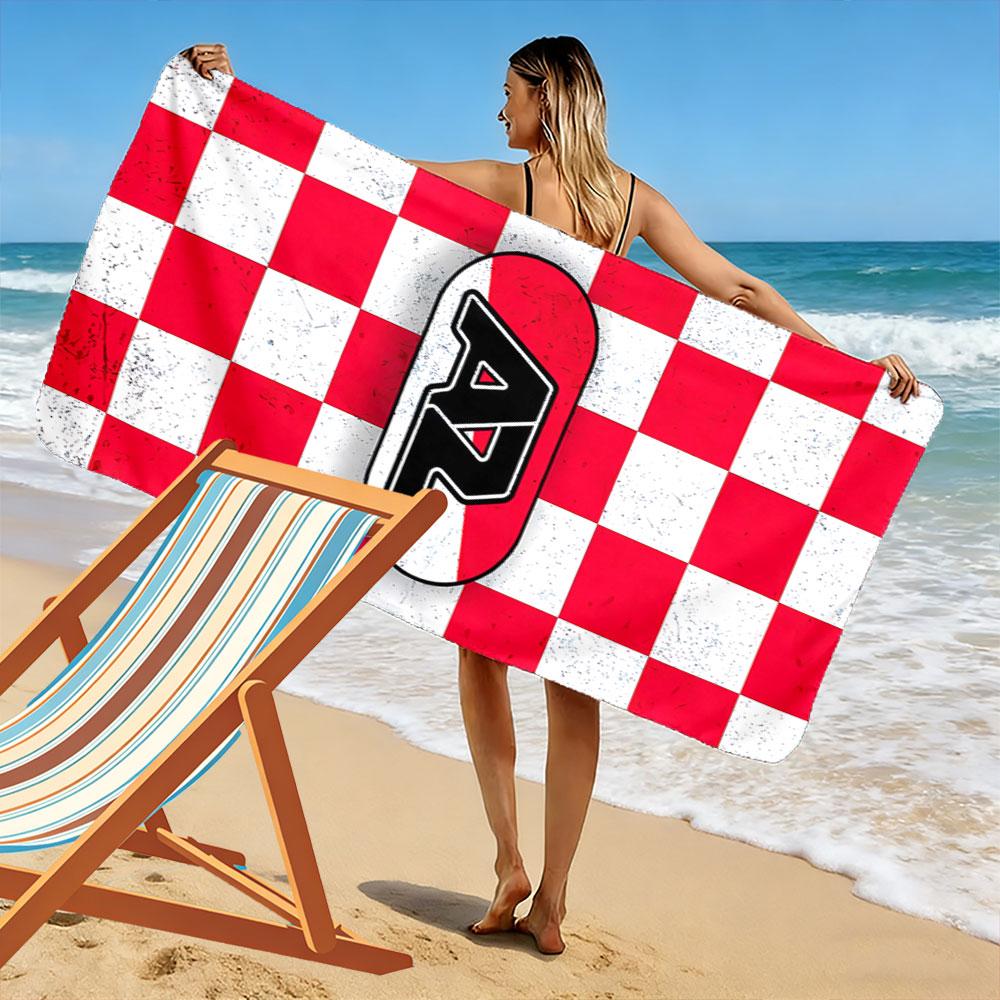 Red and White Checkered Towel Beach Towel Quick-drying for Travel Outdoor Sports Jogging Beach and Swimming