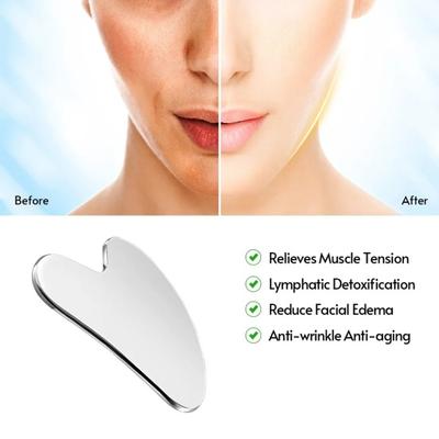 Gua Sha Massagebrett aus Edelstahl fördert die Lymphdrainage und löst Muskelverspannungen, sanftes und effektives Massagegerät