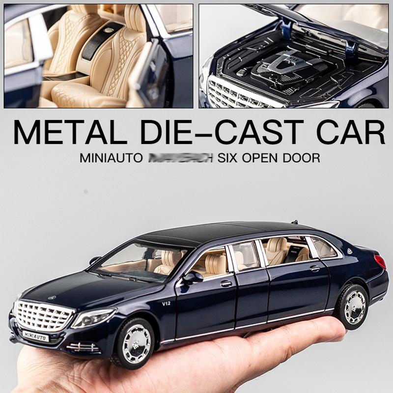 1:32 S650 Alloy Car Model Children Toy Car Six-Door Extended Version Simulation Car Collection Gift A85 for Mercedes-Benz Maybac