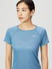 Mizuno Dry Aeroflow Running and Track Highly Aurora Copen Size L Women's T-Shirt, Breathable, Reflective, Blue, (J2MA2702)
