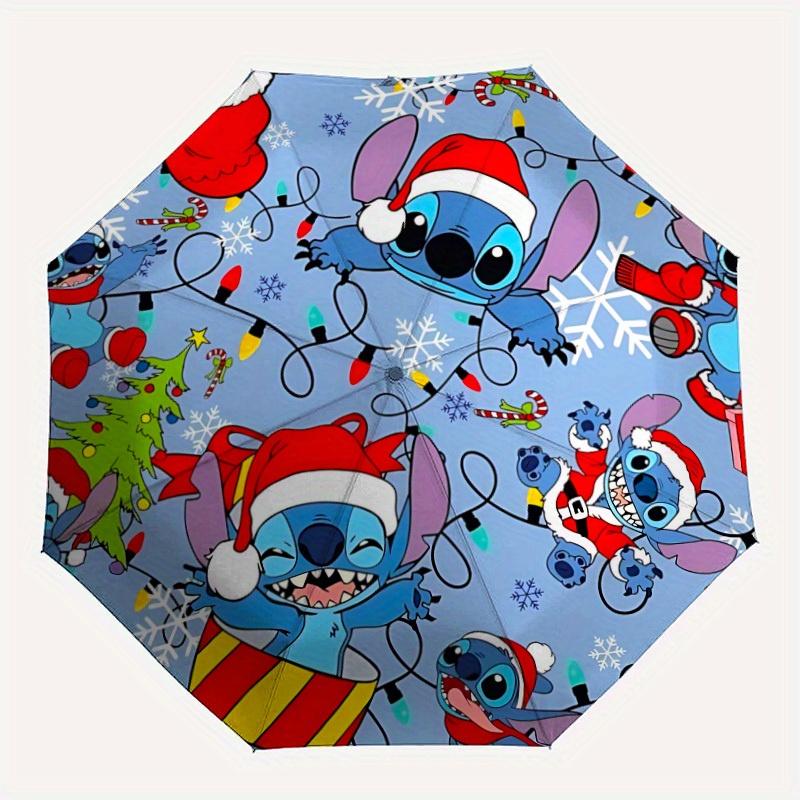 

1pc Christmas Stitch Automatic Folding Umbrella - Portable Foldable Design with 8 Ribs, Durable Plastic & Iron Frame y250725052
