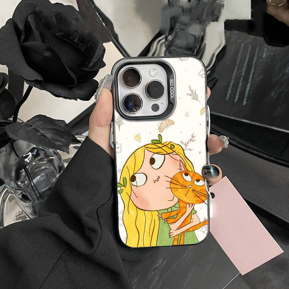 

Charlie and Lola Cartoon Phone Case For iPhone 17,16,15,14,13,12,Pro MAX Black Matte Shockproof Cover iPhone16promax