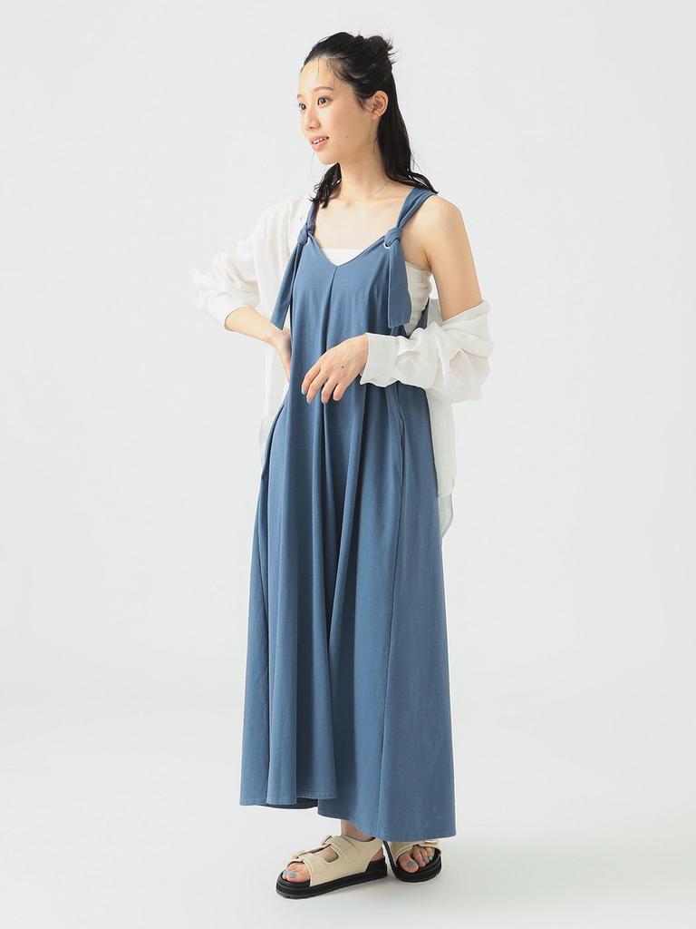 B:MING LIFE STORE by BEAMS Women's Cut Maxi Dress (Sizes S-M) Greyish Blue