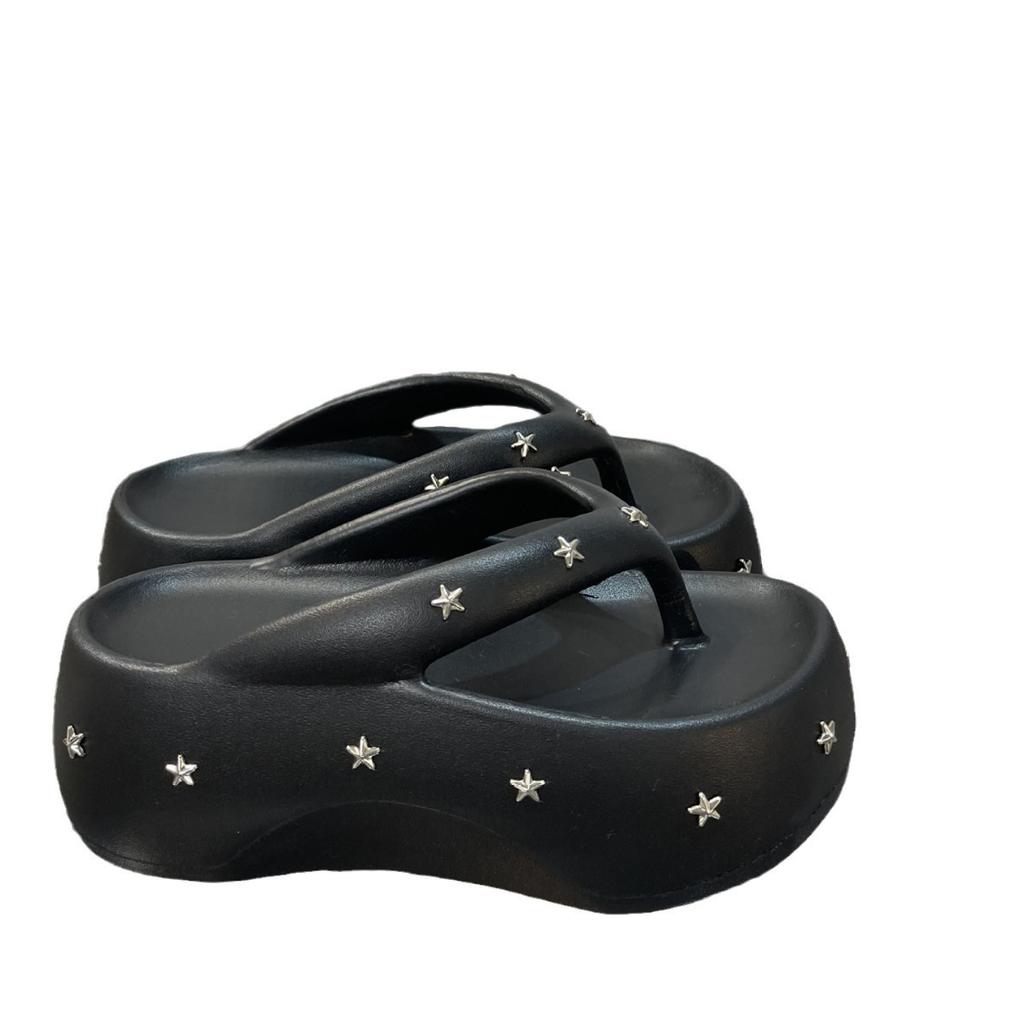 Fashion Summer Wedge Platform Flip Flops Thick Soles 7CM High Heels Beach Shoes Punk Slippers Women Opened Toe Sandals Chaussures Femme