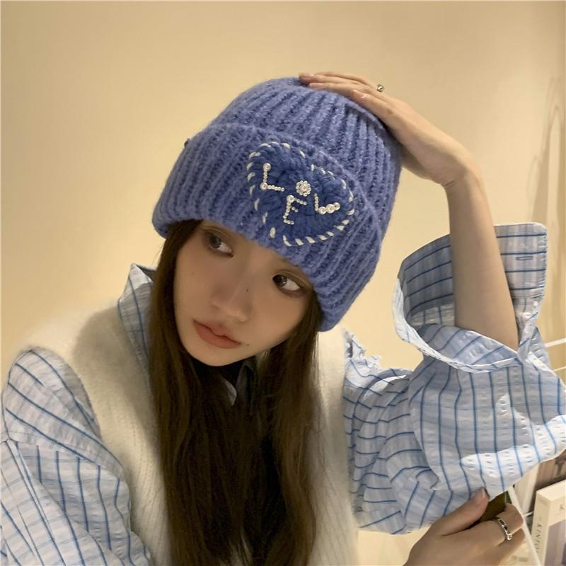 Love Loose Knitted Woolen Hat Women's Autumn and Winter Ear Protection Warm Hat