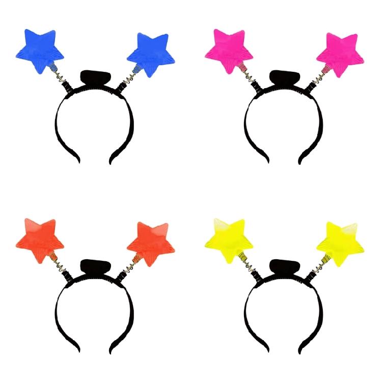 New Year Star Fashionable Head Hoop Glowing Hair Ornament Glowing Hair Styling Tool for Children Adults Photo Props