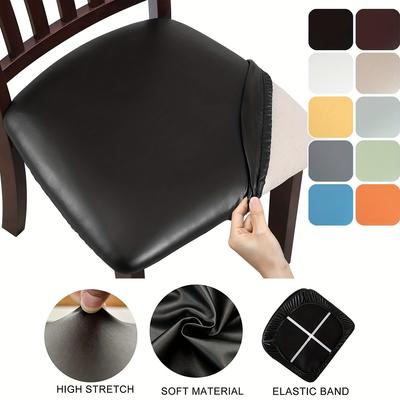 Waterproof Pu Leather Dining Chair Slipcover Stain-Resistant And Durable Seat Cover Protector For Dining Room El Home