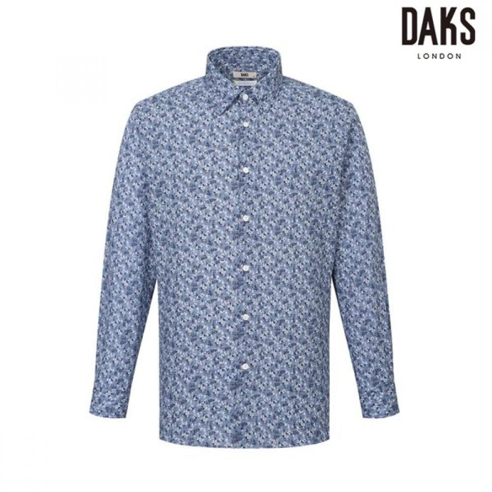 

DakS Men S 100 Cotton SeerSucker Beach Print Shirt dmp1Shcl130b1 Blue/95