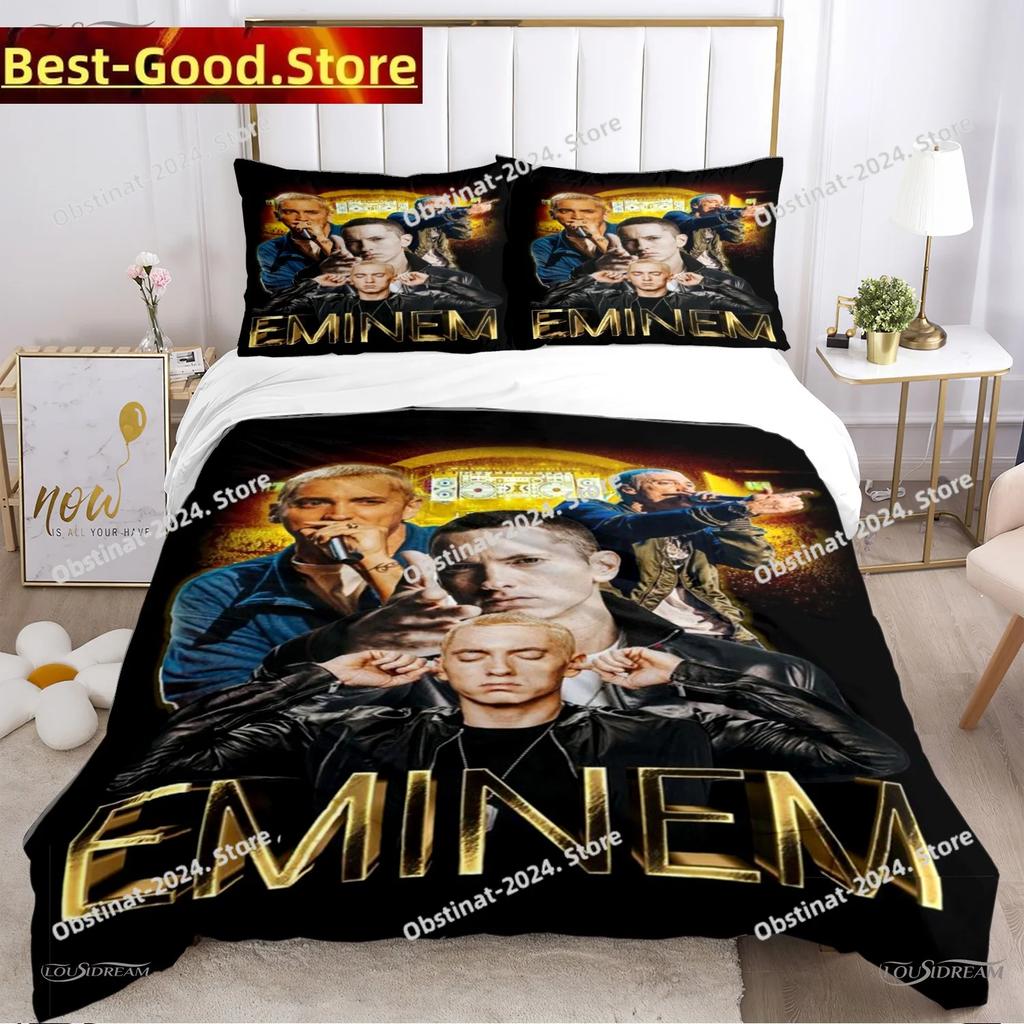 Eminem hip-hop singer All Season Bedding Set Duvet Cover Full Queen King Size Pillowcase Bed Printed Bed Set Aldult Kid Bedroom