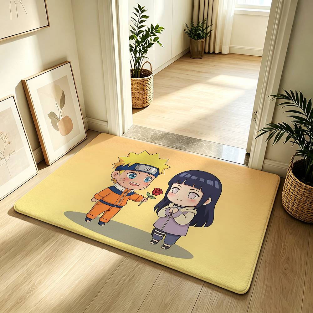 Anime N-Naruto Cool Carpet Bathroom Anti-slip Mat Door Mat Home Decoration Mat Entrance Door Mat Scratch-resistant Door Mat