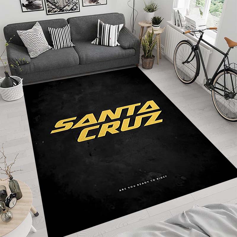 Santa Cruz rugs and mats, mountain bike bedroom decor, machine washable mats, holiday decorations available by custom.