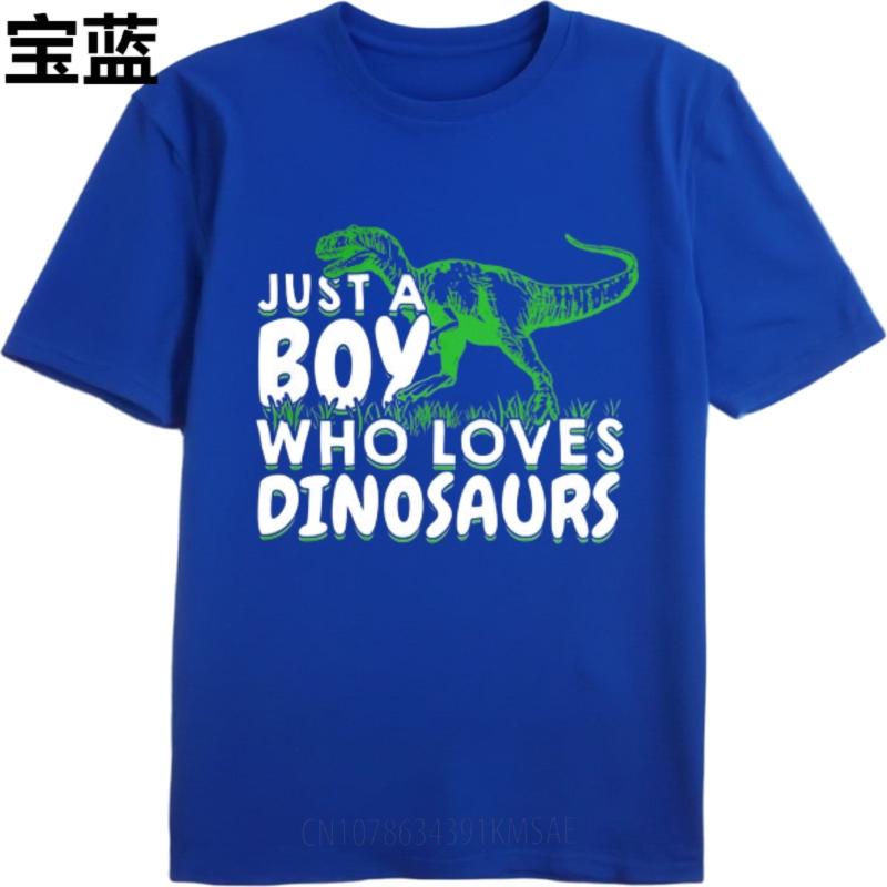 Soft Teeshirts Unisex Short Sleeve Tshirt Vintage Just A Boy Who Loves Dinosaurs Cool Unisex Teeshirt Relaxed Fit Tshirt