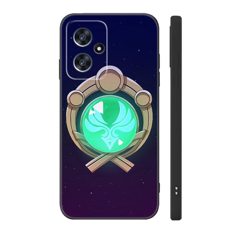 Genshin Impact Logo Black Silicone Phone Case For Xiaomi POCO X3 X4 NFC F3 F4 GT F5 M3 M4 M6 X5 X6 Pro 5G C55 C65 M5