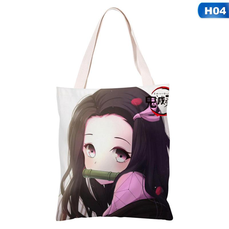 Demon Slayer Kimetsu no Yaiba Kamado Nezuko Canvas Bag Shoulder bags Handbag B