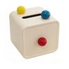 White Dopamine Roll Tissue Box PP 13.8x13.8x14.2cm Colorful Ball Tissue Dispenser Desktop Tissue Storage Box