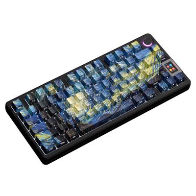 108 Keys Van Gogh Keycaps Translucent PBT Double Shot Side Print Shine Through Backlit Keycap ISO Key For MX Mechanical Keyboard
