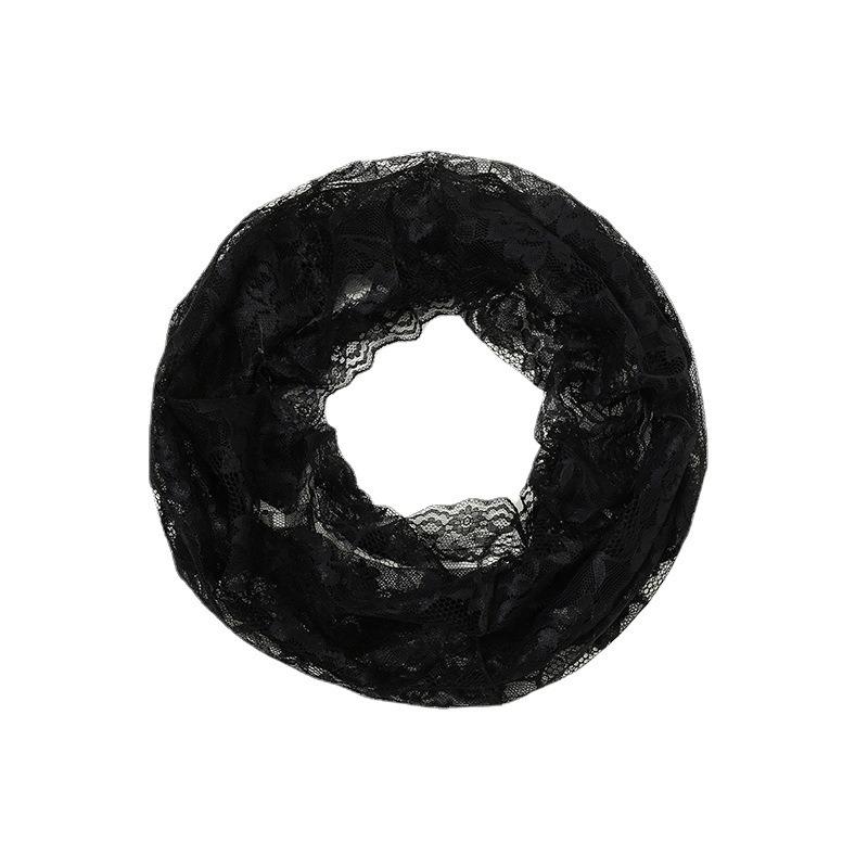 Lace lace women's black and white two-color solid color scarf, wedding temperament veil scarf YY