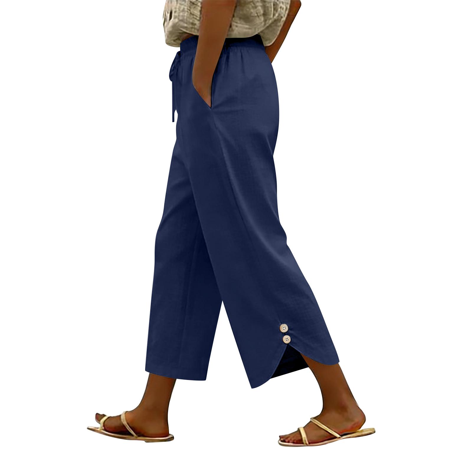 

Women s Casual Loose Pants Straight Wide Leg Pants Casual Pants XL Темно-синій