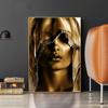 Goldene Make-up Frauen Leinwand Gemälde Poster und Druck nordischen Stil Wand Kunst Bilder skandinavische Cuadros für Wohnzimmer Dekor