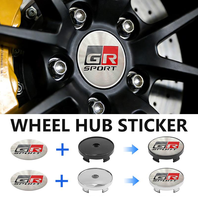 4pcs/set 3D Car Wheel Center Hub Caps Sticker Auto Emblem Wheel Center Cap For Toyota GRsport Yaris Corolla Rav4 CHR Auris MRYAZ1