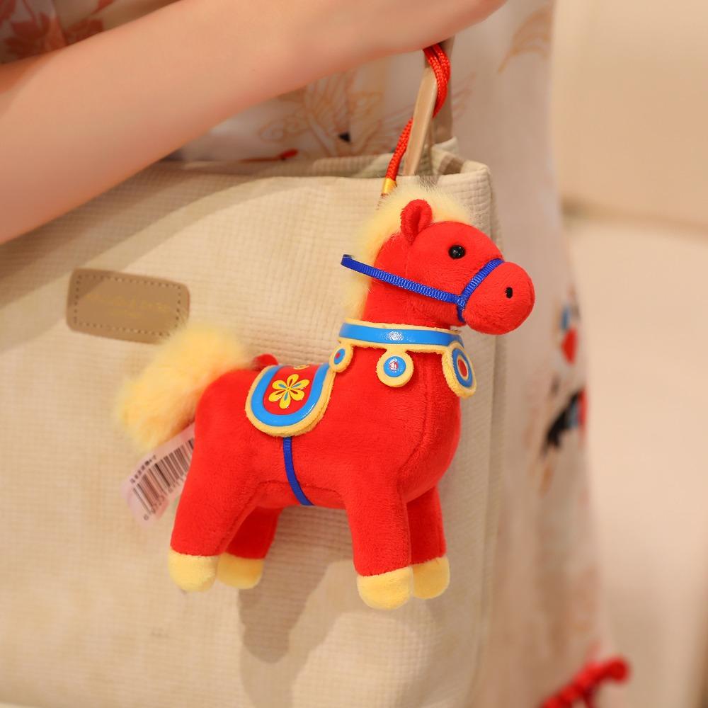 PP Cotton Filling Horse Plush Toys Soft Zodiac Pony Figurine Cartoon Horse Doll Chinese New Year