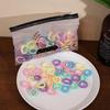 100Pcs Girls Hair Ties Bulk Colorful Soft Nylon Scrunchies Stretchy No Damage Hair Bands for Kids Daily Hair Styling