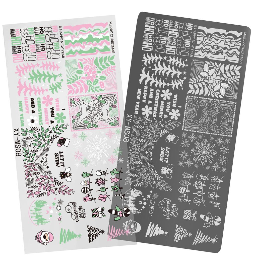 Nails Stamp Templates Christmas Series Nails Art Stamping Plates Snowflake Nails Plates Manicuring Print Stencils