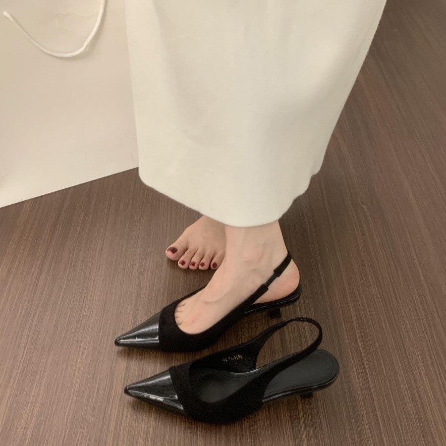 With Skirt Kitten and Bag Head Sandals, Women's Beautiful Temperament Pointed High Heels