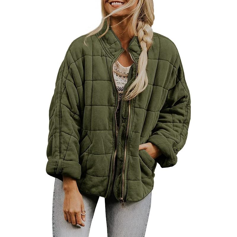 QICED Damen Vintage Casual Einfarbig Druck Herbst Winter Langarm Jacken & Mäntel