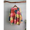 DIMANAF 2023 Neue Herbst Plus Größe Pullover Strickjacke Oversize Frauen Muster Floral Cartoon Druck Pullover Stricken Lose Pullover