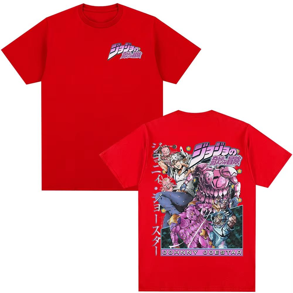 2026 Anime JoJo's Bizarre Adventure Steel Ball Run Johnny Joestar T-Shirt, Unisex Cotton Casual Parent-child T-shirt