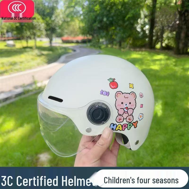 3C Certified Lightweight Electric Vehicle Helmet for Kids, Summer Half Helmet, Comfortable and Cute Safety Helmet for Boys and Girls