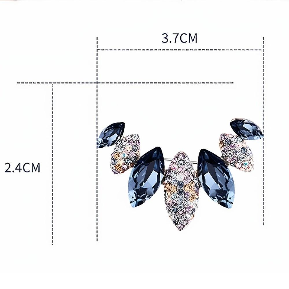 Shiny Zircon Geometric Brooches Rhinestone Lapel Pins New Leaf Brooches Gifts