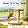 Durable Parrot Tray Rack Wooden Bird Platform Food Box Bird Feeding Station Rack  Training Tool