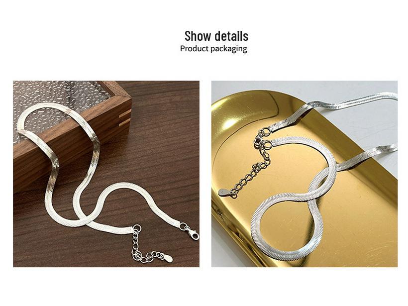 S925 Sterlingsilber Koreanische Schlangenkette – Schlichte & Vielseitige Retro-Choker-Halskette für Damen