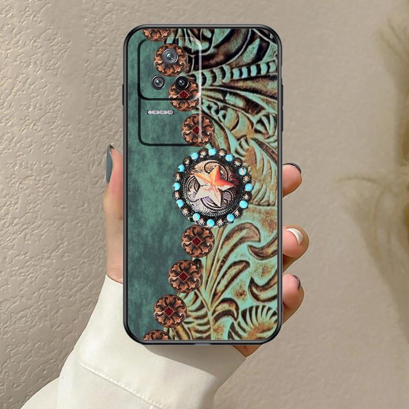 Western Cowgirl Cowboy Boots Cowhide Case For Xiaomi 17 Pro Max 14 15 Ultra 13T 14T 15T Pro POCO X7 X5 X6 F5 F6 F7 F8 Pro Cover