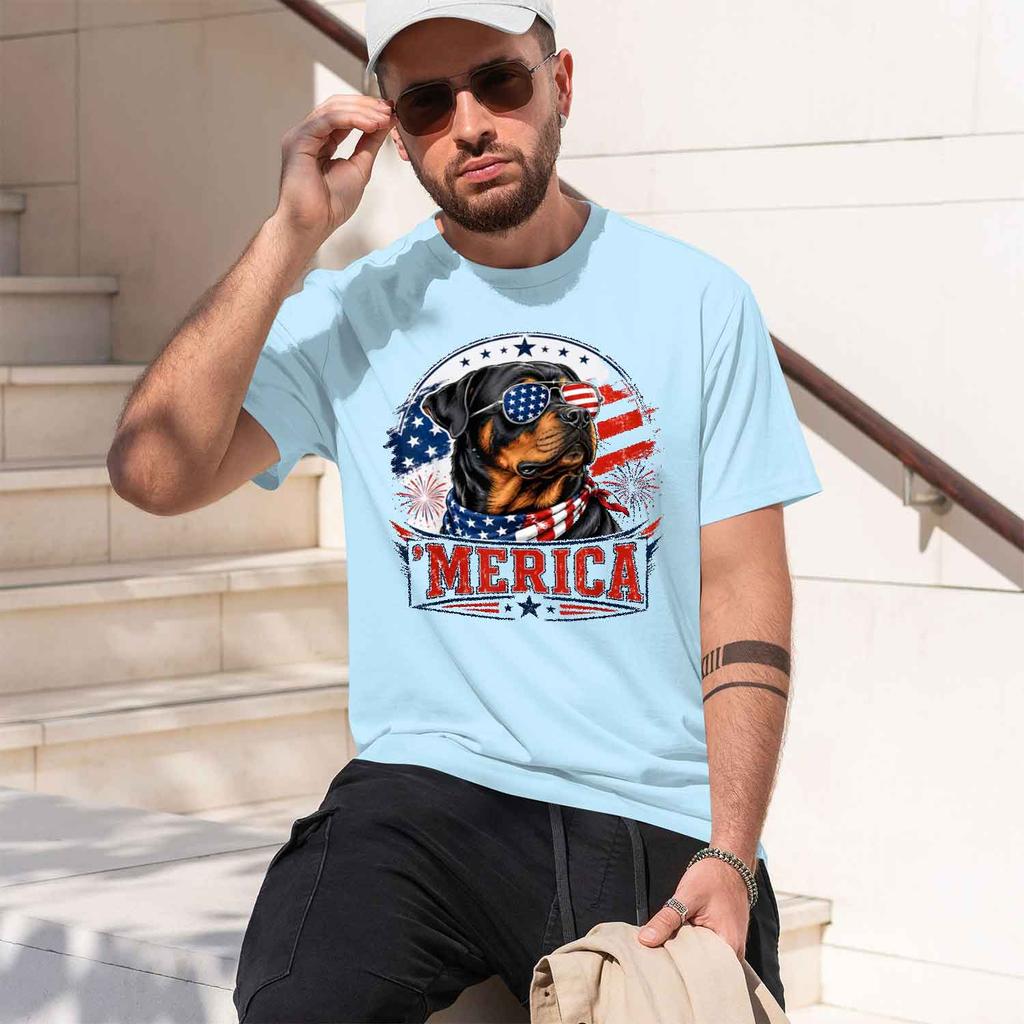 Mera Rottweiler Patriot 4th Of July G Lover Tshirt Summer Shortsved Breathable Sweatwking Versatile Trendy Tshirt 2026 New M