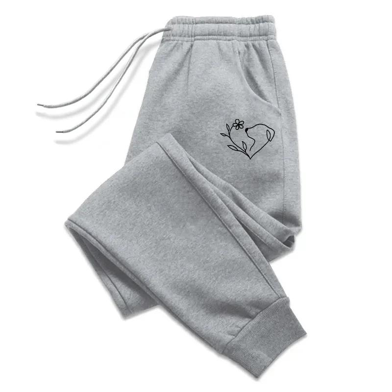 Womens Sweatpants Sweet Printed Casual Pants Daily Outdoors Sports Jogging Trousers Soft Street Woman Pants Walk a Dog