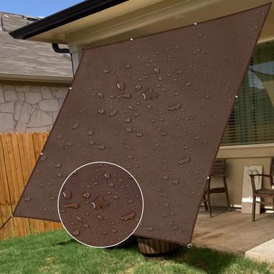 XiaZ Sun and Rain Waterproof 400D Polyester with Strengthened PU UV Balcony Garden Cool Outdoor Easy Includes Fixing Mocha 2x3M Size Shade, 2-Layer