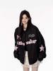 Women's American Star Embroidered Color Block Baseball Jacket – Spring/Fall