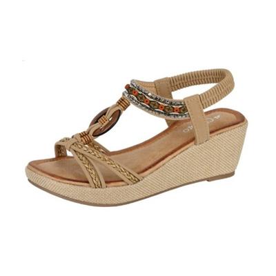 Damen Sandalen mit Plateau und Schmuckabsatz