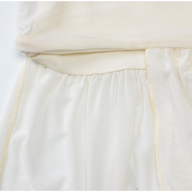 2025 Summer Elegant 2 Piece Set Women Sexy Mesh Lace-Up Backless Cropped Top and Pleated Split Skirt Streetwear Casual Suits