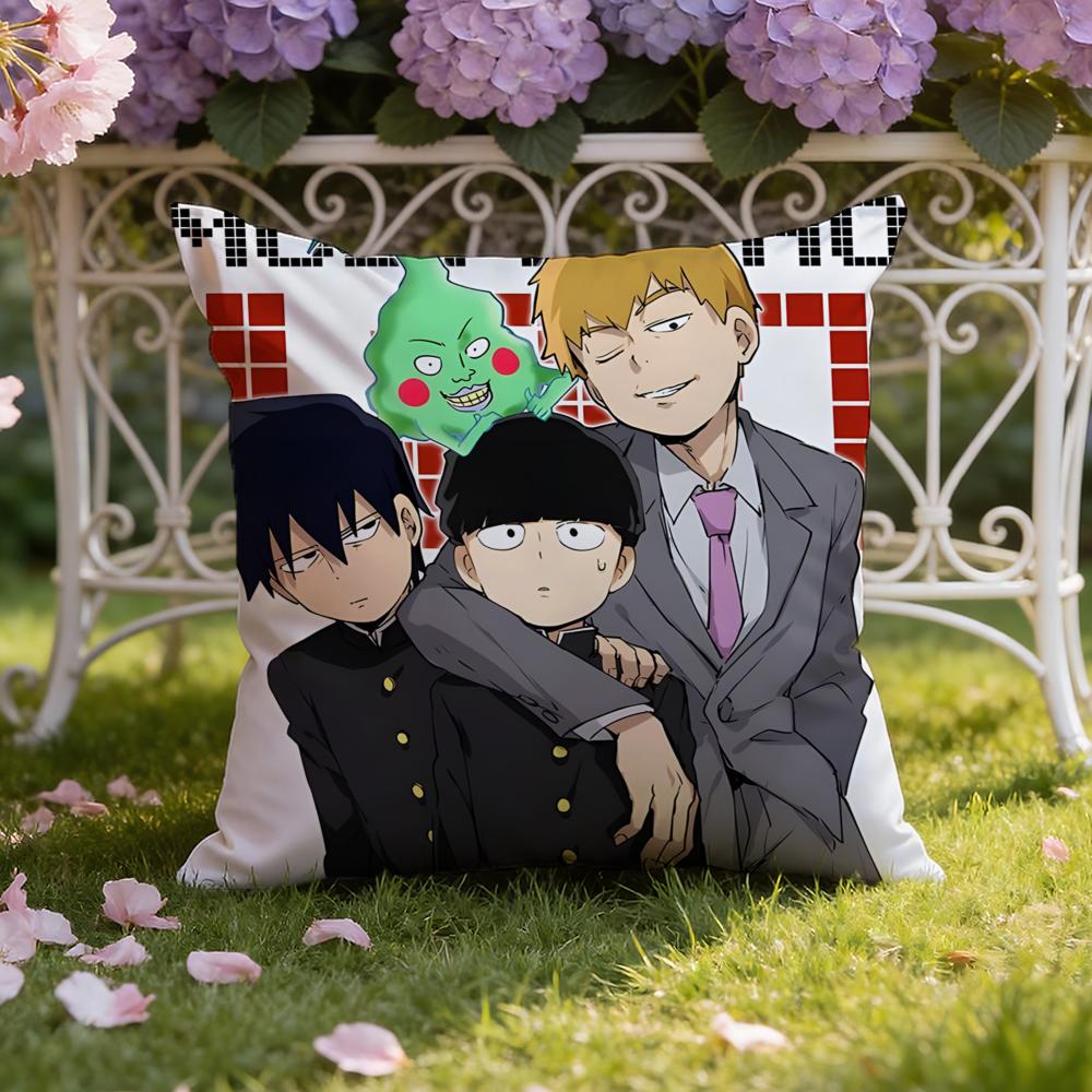 Anime M-Mob P-Psycho 100 Cushion Cover Home & Car Dual-Scene Pillow Cover: Reversible for Premium Comfort