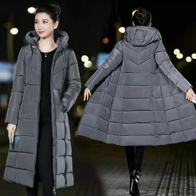 Winter Warmer Women Puffer Coat Long Hooded Padded Quilted Parka Jacket Outerwear
