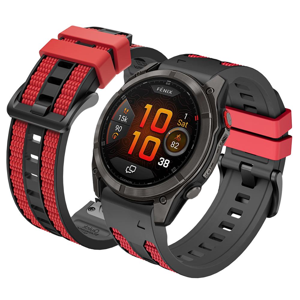 QuickFit 22mm 26mm Two-tone Sports Silicone Watch Band For Garmin Fenix 8 Pro 51mm 47mm E 7 7X 6 6X/Epix Gen 2 Strap Bracelet