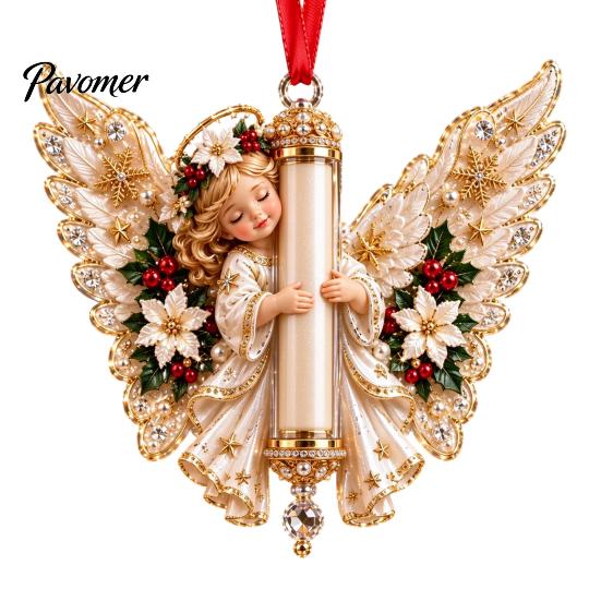 Kerstfeest Bedankjes Engel Geld Ornament, 2D Acryl Boom Feestelijke Heldere Decor Decoratie, Hangend Hanger voor Vakantie Decoratieve Seizoensgebonden Accenten