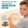 Kinder Geoboard Holz-Steckbrett Puzzle Spielzeug mit Gummibändern Musterkarten, Montessori Frühes Lernen STEM Spielzeug für Kleinkinder 3+