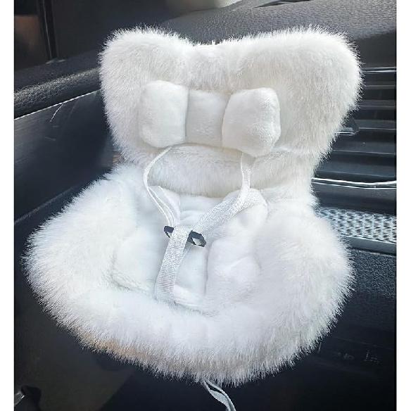 La-bubu Car Seat with Soft Furry Cushion for 10-17cm Dolls, La-bubu Accessories, Car Air Vent Decor, Includes Seat Leg for Desktop Display