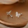 Elegant Butterfly Lace Pearl Stud Earrings - 2025 New Style for Women